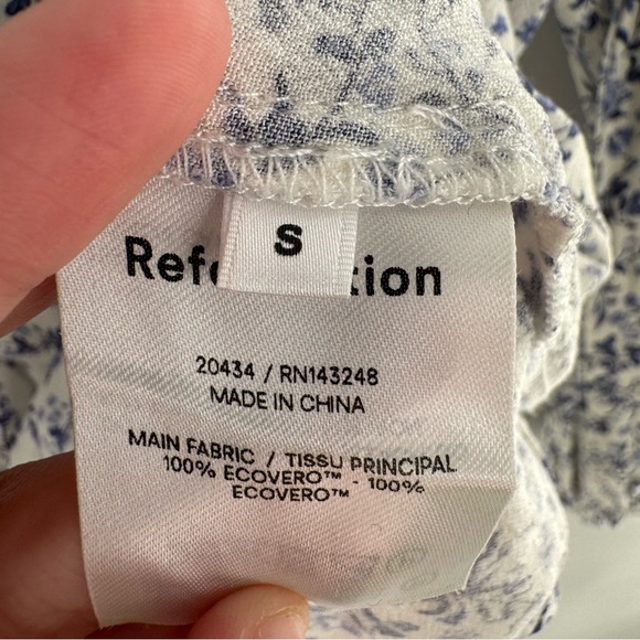 Reformation Amira Johanna Floral Print Pullover Blouse Top Size Small - Picture 5 of 7